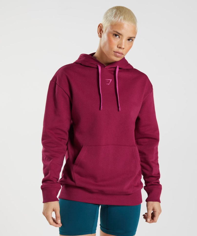 Women\'s Gymshark Graphics Fraction Hoodie Fuchsia | NZ 3CZYTX